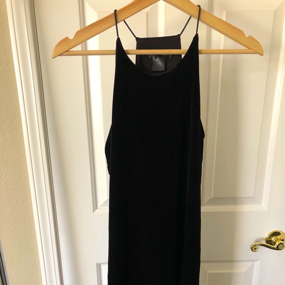 Aqua Velvet Mini Dress